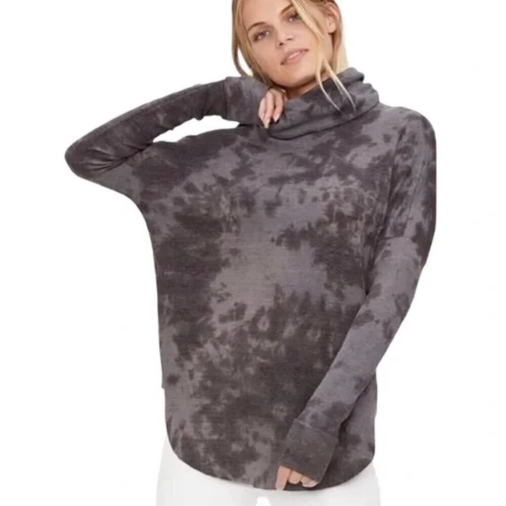 Michael Stars Marcy Tie Dye Thermal Turtleneck